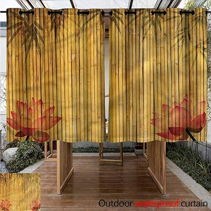 Amazon Com Sunnyhome Outdoor Blackout Curtain Bamboo Chinese