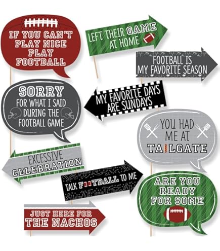 Large Football Photo Booth Prop - 72x39 Inch Selfie Banner For Game Day Parties & Sports Events