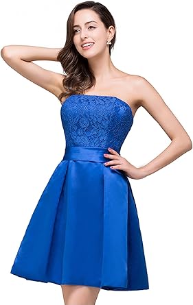 blue lace homecoming dress