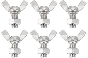 uxcell 6pcs M8-1.25x16mm Wing Butterfly Screws Bolts with 6pcs Nuts, 304 Stainless Steel Wing Bolt Thumb Hand Screws Butterfl