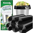 2 Gallon 120pcs Small black Trash Bags(Fit 1.8-2 Gal) Plastic Strong black Garbage Bags,Bathroom Trash Can Bin Liners,Waste Basket Liner,Fit 6-8 Liter, 1.8 Gallon,2 Gallon (2-Black120)