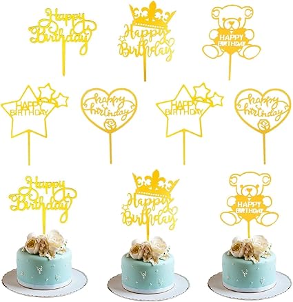 Amazon ケーキトッパー 10枚セット 誕生日ケーキ飾り お祝い デコレーションスタンド Happy Birthday ケーキ挿入カード お誕生日おめでとう パーティー装飾 ケーキ装飾 Jes デコレーションツール 通販