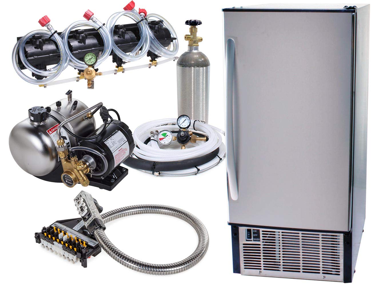 4Flavor Soda Fountain Bar Gun System with Under Counter Ice Maker Buy