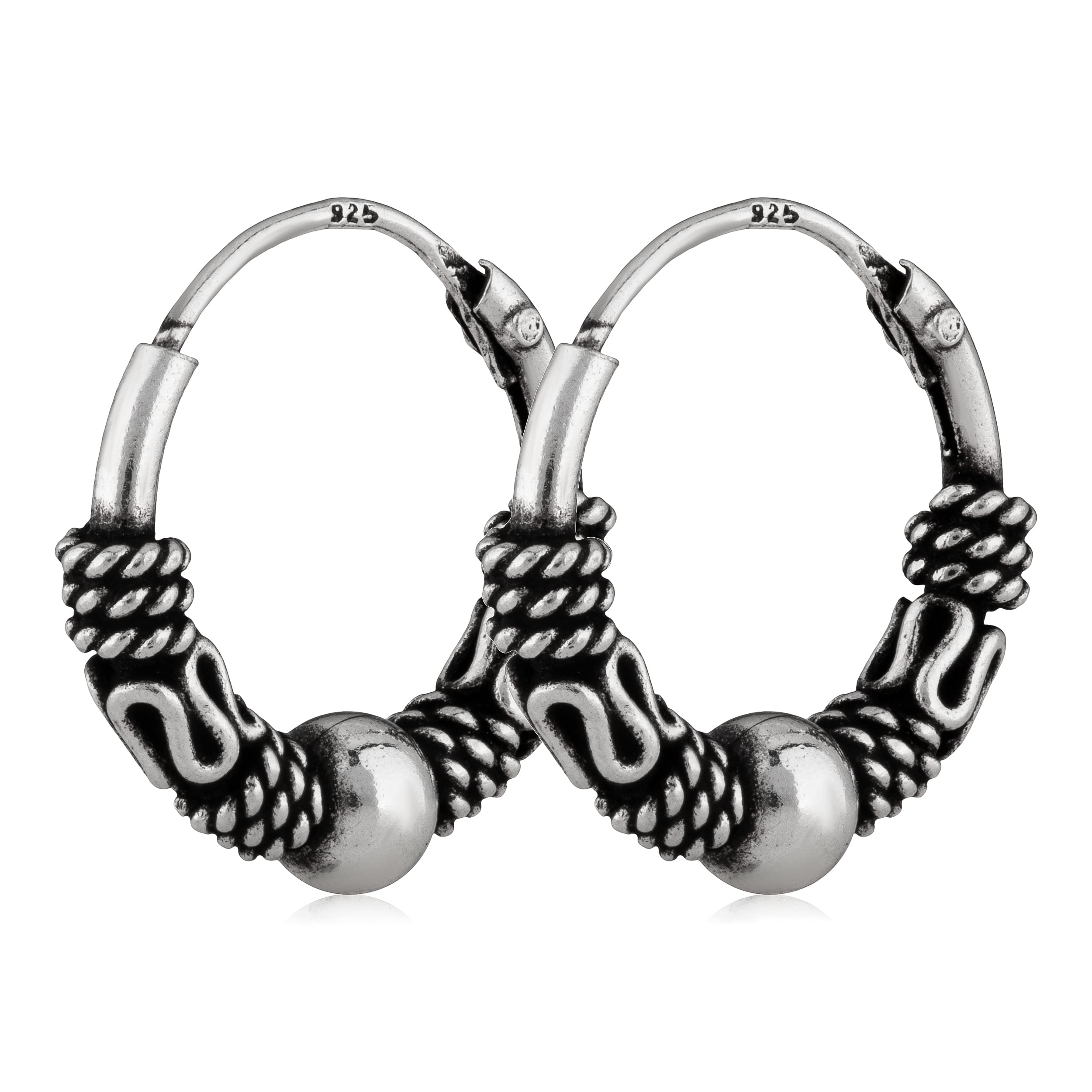 NKlaus silver pair 925 sterling silver earrings Celtic CREOLE Gothic Celtic ear piercing 12mm 5038