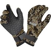 XUKER Neoprene Water Gloves, Winter Fleece-Lined 3mm Five Finger Warm Wetsuit Winter Gloves for Scuba Diving Snorkeling Surfing