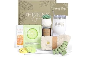 GIFTPEAK Thinking of You Care Package for Women - Get Well Soon GBasket for Sick Friend After Surgery Gifts Feel Better Gifts for Women, Sympathy Gift Baskets Sending Hugs, Self-Care Spa Gifts