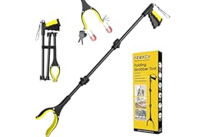 REWKCY 37 Inch Grabber Reacher Tool, Reacher Grabber Pickup Tool with Rotating Jaw +Magnets, 4" Wide Claw Opening Grabbers for Seniors, Trash Picker Upper Grabber