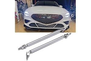 DREAMIZER Front Bumper Lip Splitter Strut Rod Universal Adjustable 8"-11" Tie Support Bar - Sliver