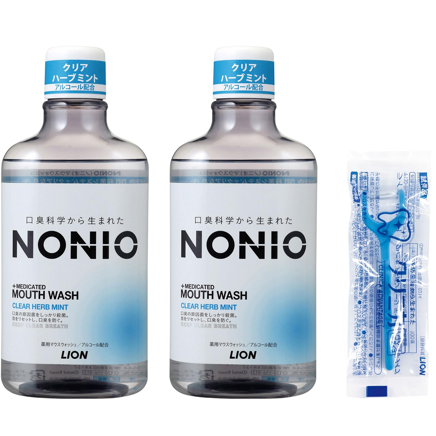 【Amazon.co.jp限定】NONIO(ノニオ) マウスウォッシュ クリアハーブミント 600ml×2個 +ミニリンス80ml×2個 [医薬部外品] 洗口液 口臭原因菌を殺菌 アルコール配合商品画像