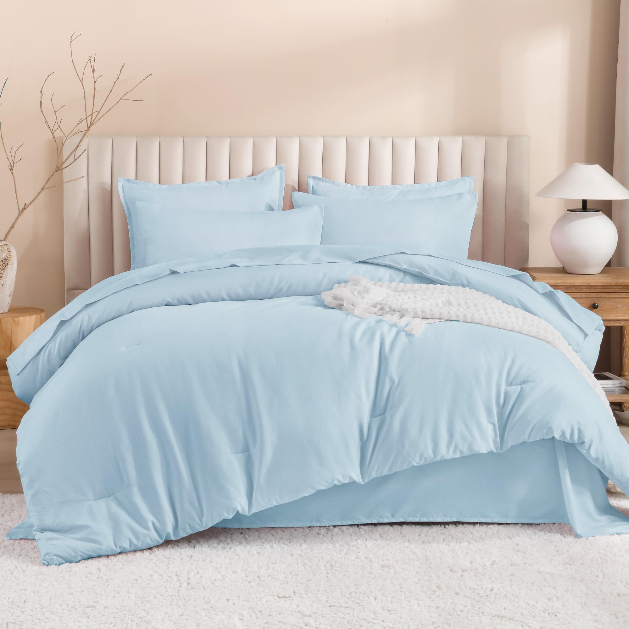 Litanika Comforter King Size Set Light Blue - 7