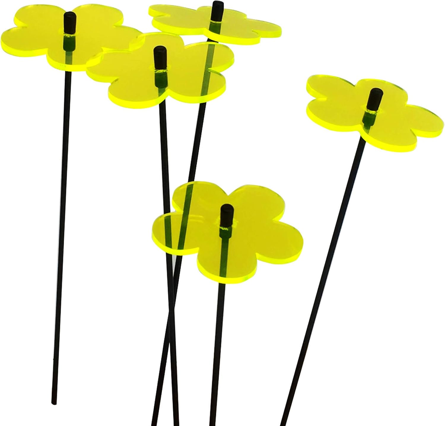 Glowing Blossom SunCatcher Garden Decor Ornaments Set of 5 Decorative Garden Stake 25cm/9.8 inch high Outdoor Yard Accessory Gardeners Gift