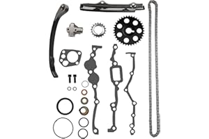 ECCPP Timing Chain Kit Fits for Nissan 1995-1997 Pickup 90-94 D21 90-92 Stanza 1990 Axxes 89-90 240SX 2.4L 2389CC l4 GAS SOHC, w/Timing Chains Crank Sprocket Tensioner Guide Rail Gaskets and Oil Seal