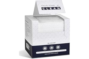 PUPUPE Disposable Face Towels XL,Viscose Biodegradable Large Dry Wipes,Super Soft & Thick Face Cleansing Towels,Daily Facial Tissues for Sensitive Skin, Makeup Removing,Facial Clean,Nursing,Travel (50 Count)