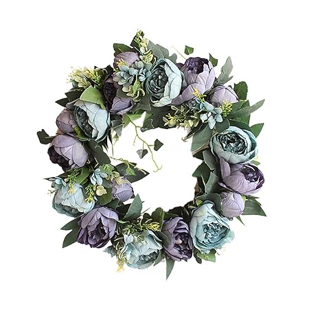 Tianbao Door Wreath Brightens Front Door Decor For Wedding Birthday Living Room Decoration Blue 1 Pcs