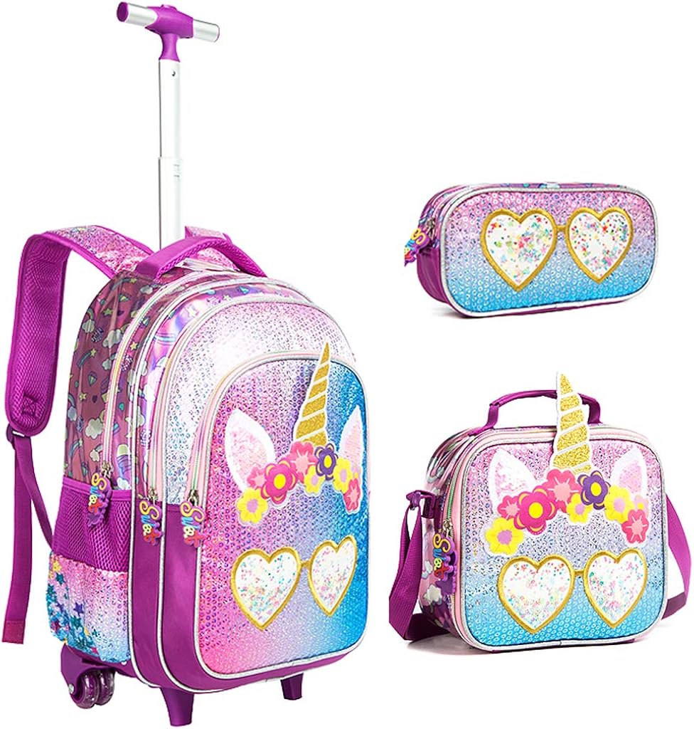 Zaino per bambini con ruote, zaino da scuola per bambini, trolley