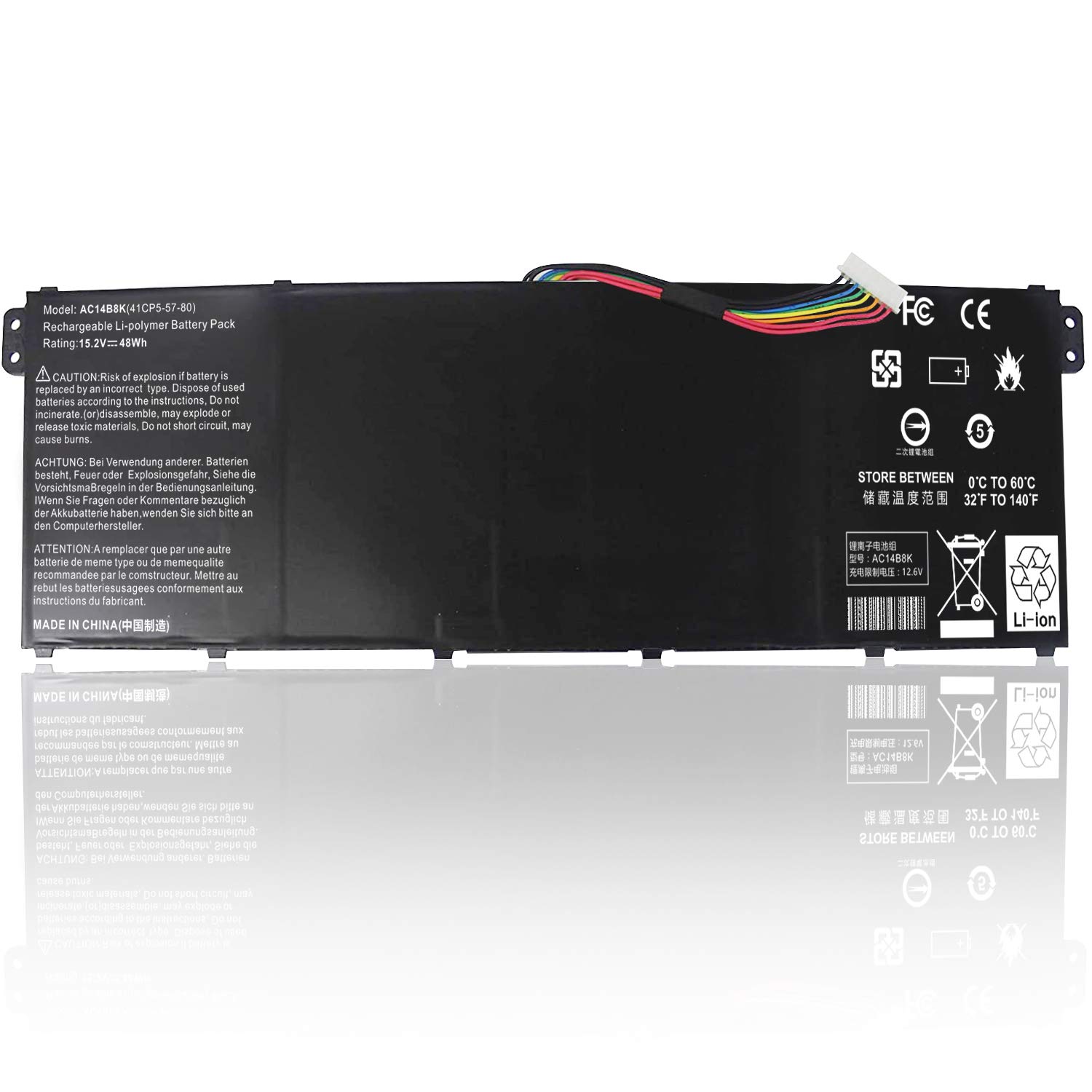 Indird AC14B8K 4ICP5/57/80 Batterie pour Acer Chroebook CB3-111 CB5