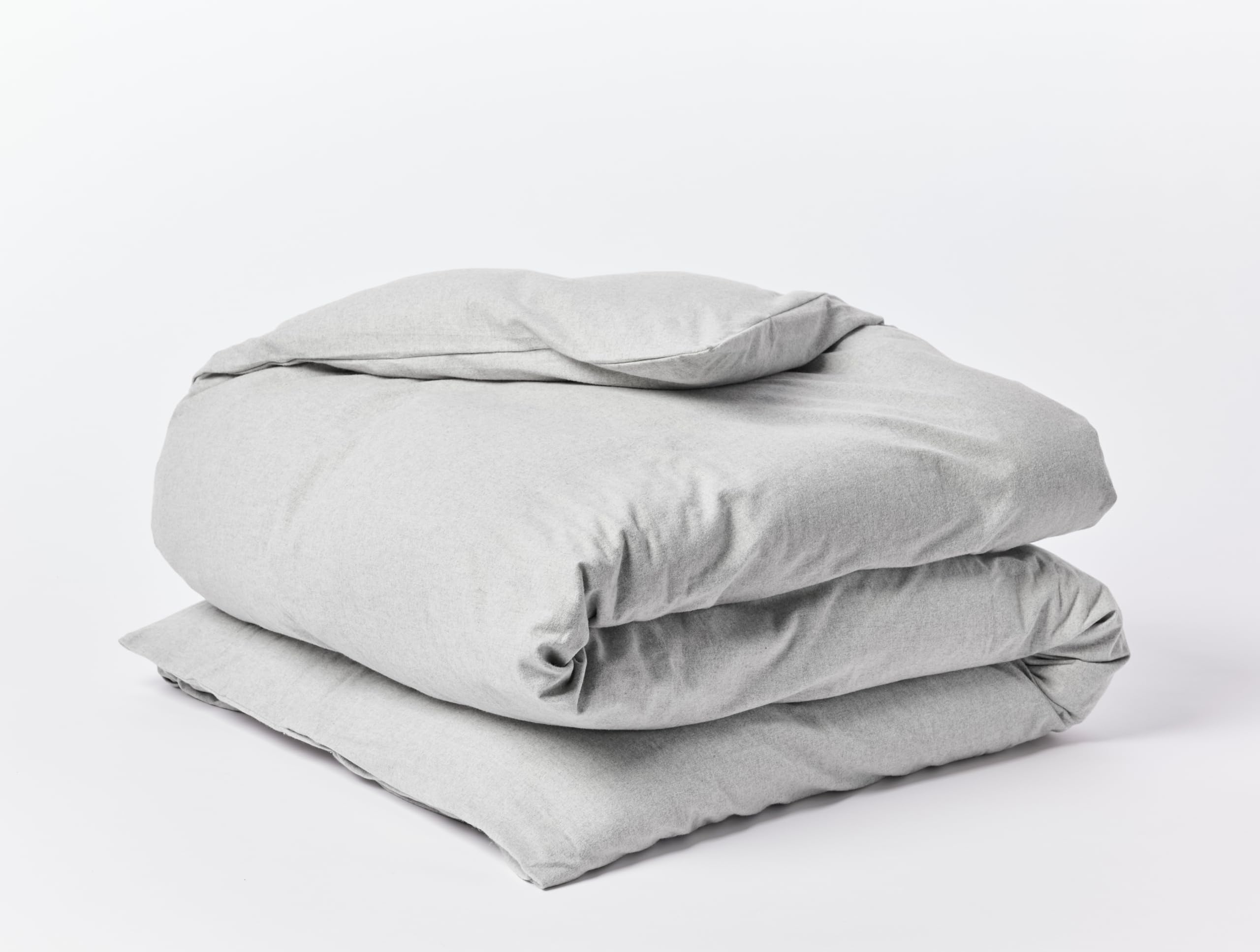 Photo 1 of Coyuchi Cloud Brushed Organic Flannel Duvet Cover, Pale Gray Heather (Twin)