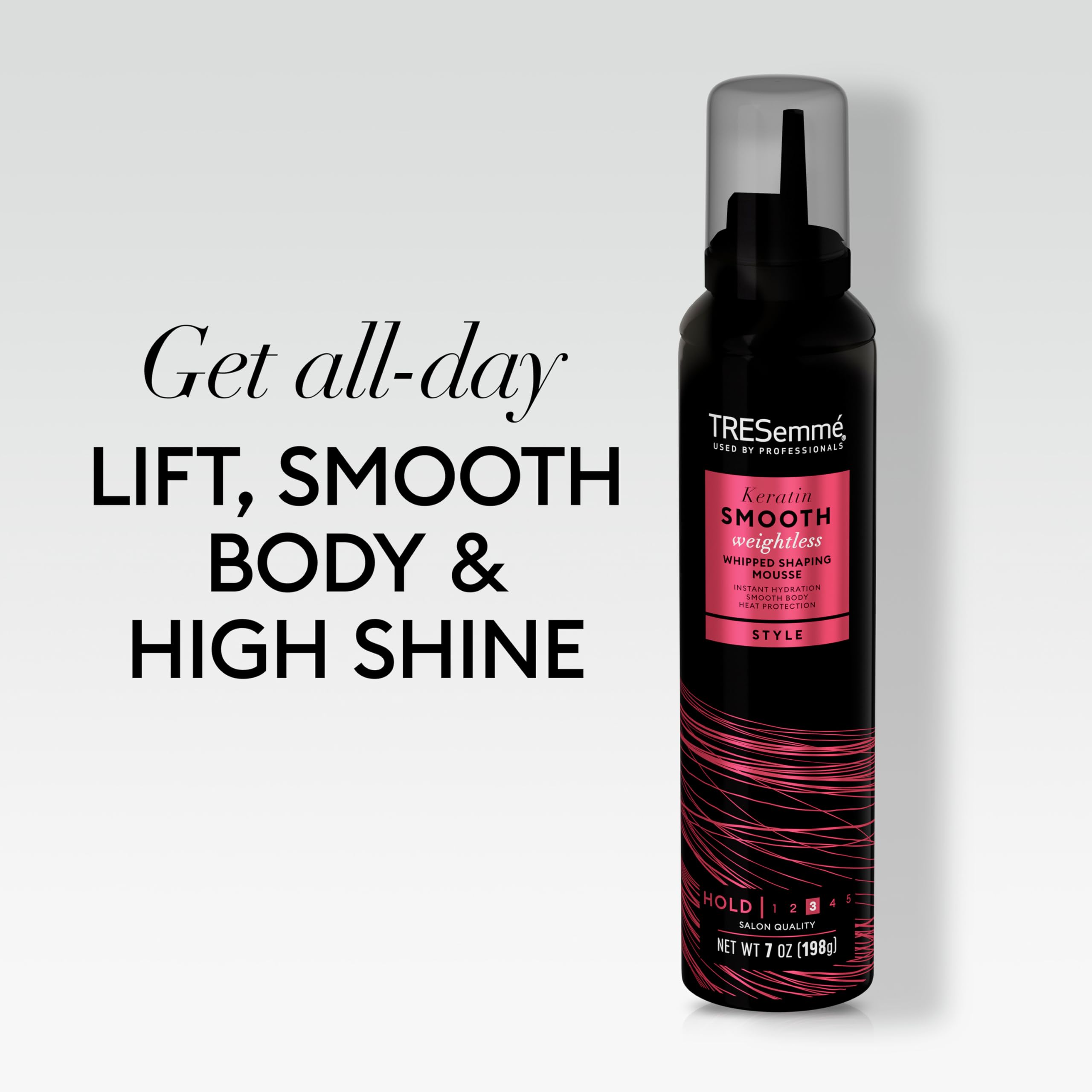 TRESemmé Whipped Shaping Mousse Keratin Smooth for Instant Hydration, Weightless, 7 Fl Oz