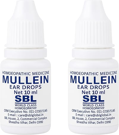 SBL Mullein Ear Drops 2x10ml - Natural Ear Wax & Infections Relief