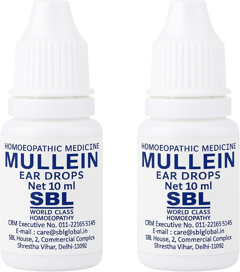 SBL Mullein Ear Drops 2x10ml - Natural Ear Wax & Infections Relief