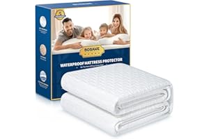 BOSANE Premium 100% Waterproof Full Mattress Protector Breathable Cooling Bamboo 3D Air Fabric Mattress Cover Smooth Soft Hypoallergenic Noiseless Bed Cover Machine Washable Vinyl Free 8-21'' Deep Pocket