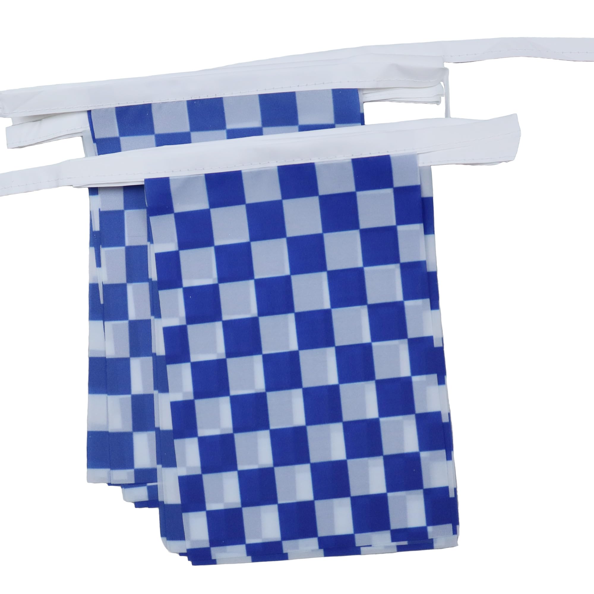 AZ FLAG Navy Blue and White Check Bunting Flag, 20 Ft Garland 20 Small checkered racing Flags 8'' x 6'', 100% Polyester String Pennant, 6 meters