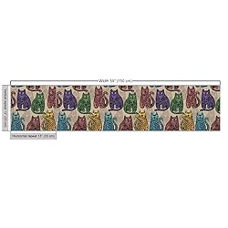 Ambesonne Tattoo Fabric by The Yard, Colorful
