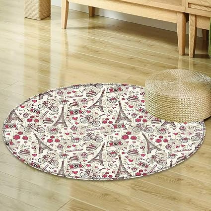Amazon Com Mikihome Round Rugs For Bedroom Romantic French