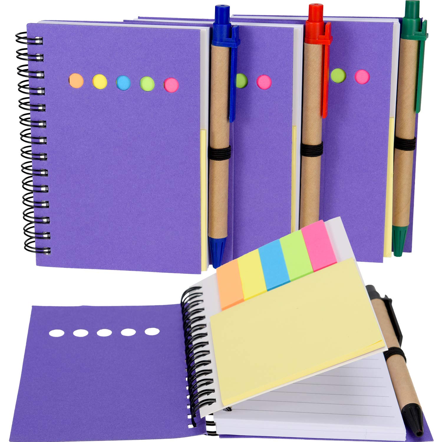 Maxdot 4 Pieces Kraft Paper Steno Pocket Business Notebook