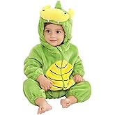 HAHASHOW Baby Winter Hooded Romper Jumpsuit, Unisex Kids Flannel Romper, Halloween Toddler Cartoon Animals Onesie