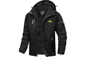 MAGCOMSEN Men's Winter Ski Jacket Snow Water Resistant Jackets Warm Fleece Coats Snowboard Work Insulated Parka Raincoat