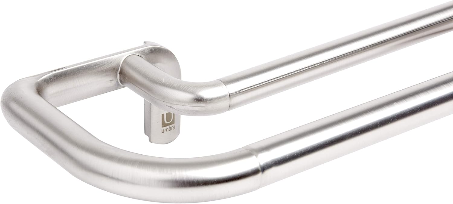 Umbra Twilight Double Curtain Rod Set – Wrap Around Design is Ideal for Blackout or Room Darkening Panels, 48-88, Nickel: Home & Kitchen