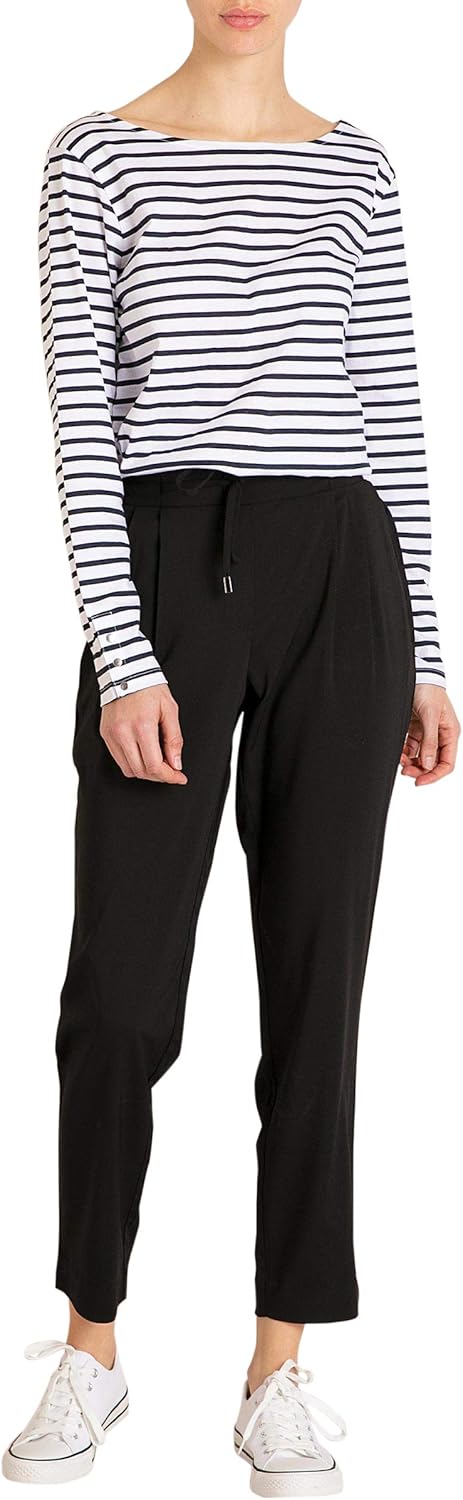 Pantalon fluido negro mujer Clearance