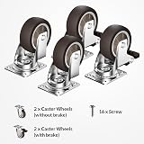 HOLKIE Castor Wheels 38mm with Brakes 4pc Furniture Casters 90KG Capacity view 8