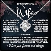 To My Wife Necklace From Husband, Gifts For Wife Romantic, Wifes Necklace From Husbands, Birthday Gifts For Her, Wifes Gift For Her Christmas Valentine Anniversary With Massage Card And Box