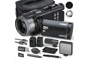 NBDDIGITAL 5K 48MP Video Camera Camcorder 16X Digital Zoom Vlogging Camera Recorder for Youtube Anti-shake with 3.0" 270° IPS Screen WI-FI Video Recorder Cam Corder with 2 Batteries, 32GB TF Card, Mic