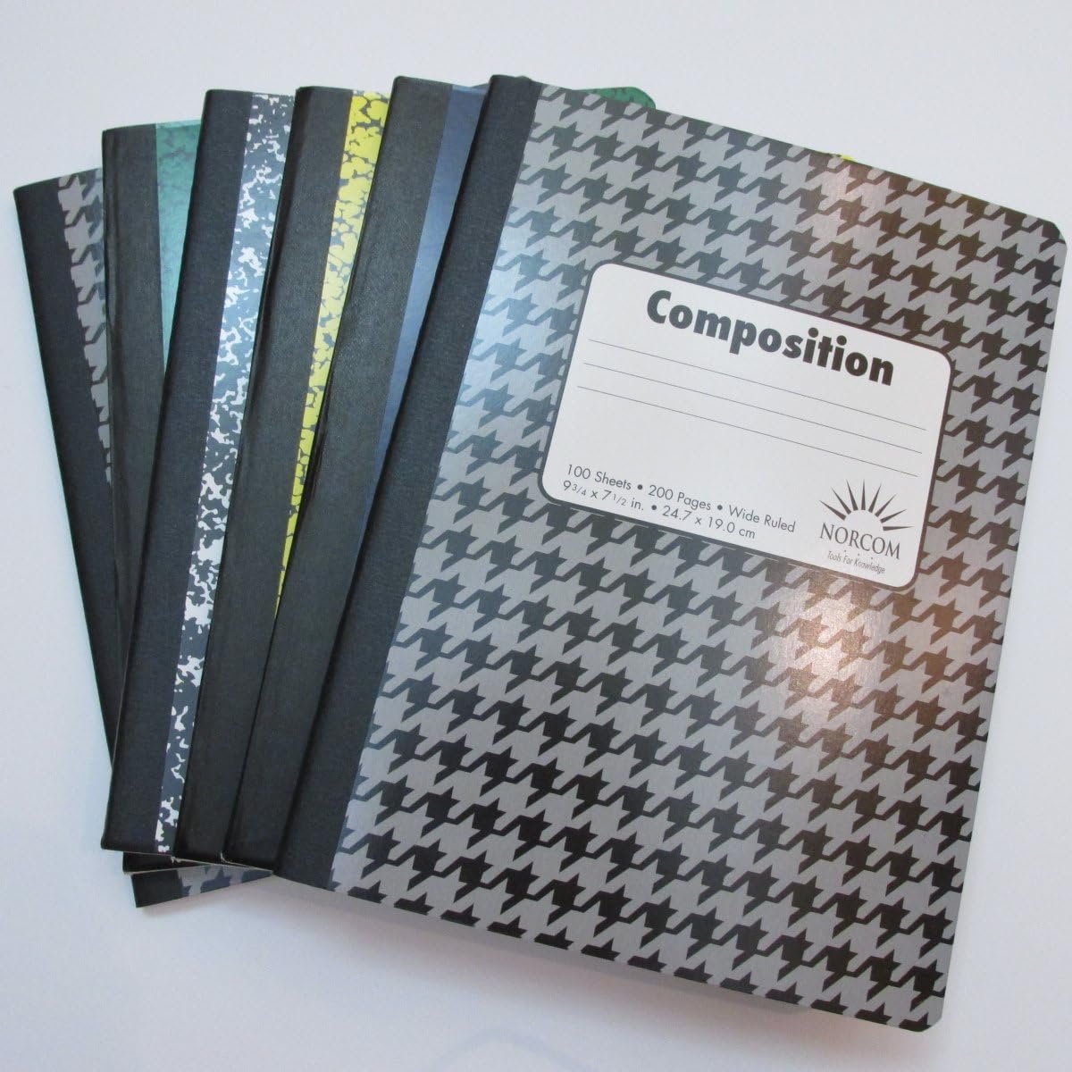 Composition Notebook 100 Sheets 9 /34x71/2 6 Pack (Colors