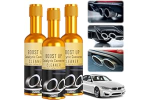 hepanio 3Pcs Catalytic Converter Cleaner,Catalytic Converter Cleaner Kit,Auto Parts Engine,Exhaust System Pipe Carbon Removal Cleaner Treatment Additive Oil,Fuel System Treatment Oil Additive