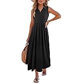 ANRABESS Womens Casual Dress Summer Sleeveless V Neck Sundress Aline Flowy Beach Maxi Dresses Travel 2026 Vacation Outfits
