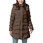 PUREPEAR Women's Winter Warm Long Puffer Jacket Detachable Hood Quilted Thicken Coats
