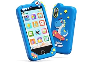 KOKODI 4 Inch Kids Smart Phone, Touchscreen HD Dual Camera Cell Phone for Children, Christmas Birthday Gifts Dinosaur Learning Toys for Boys 3-10, First Preschool Education Phone Toy with 200+ Games