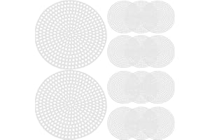 Kichvoe DIY Plastic Mesh Round Canvas Sheets White 30Pcs 7.7Cm Multi-Purpose Mesh for Crochet and Yarn