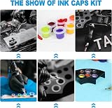 Emalla 303Pcs Tattoo Ink Caps Kit with 3 Cap Holders 300 Caps 8/11/15mm view 7