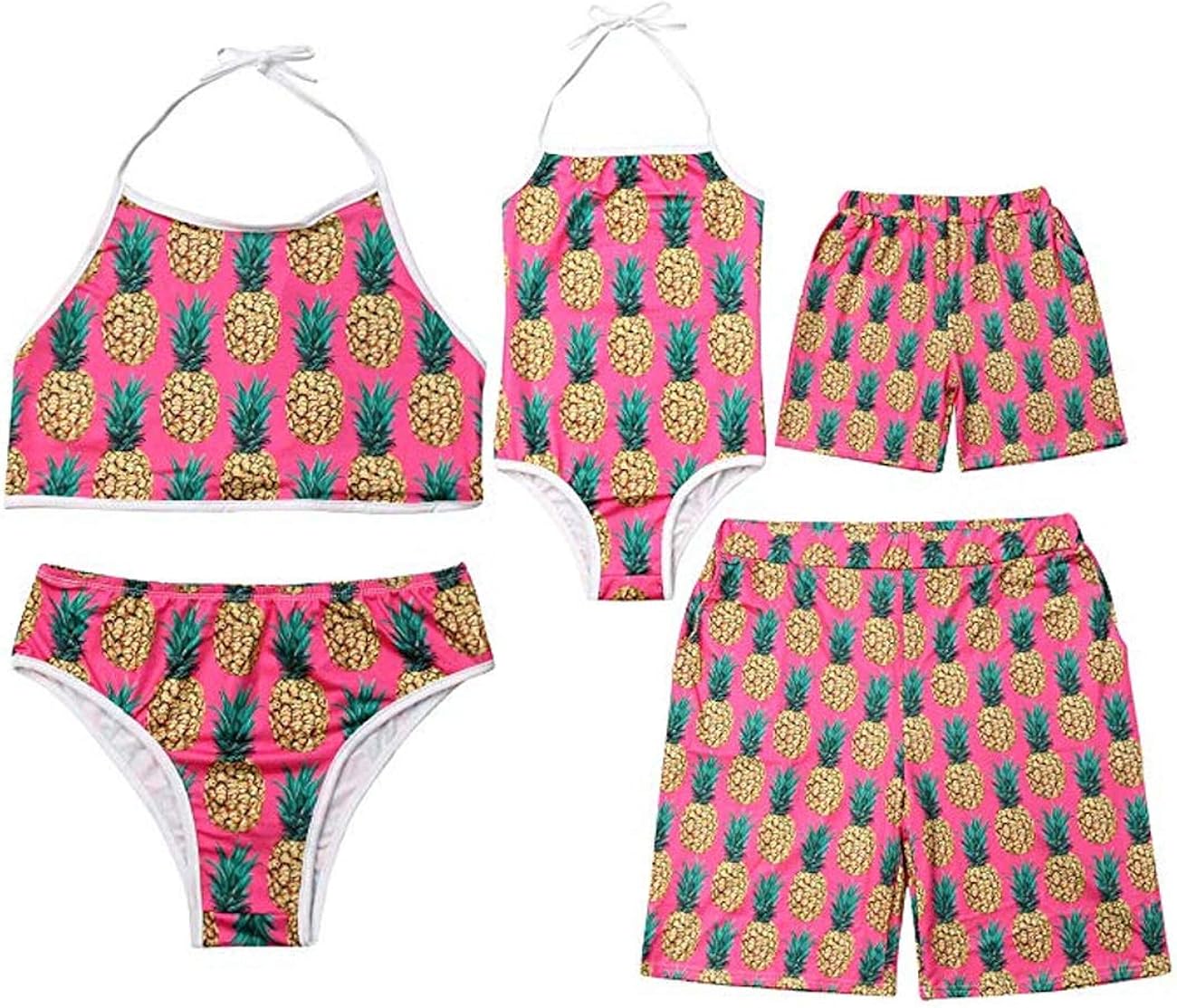 matching pineapple swimsuits