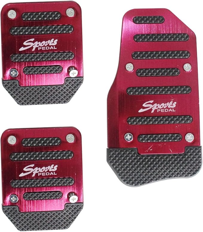 Amazon Likecar マニュアル車用ペダル Mt ブレーキペダル アクセルペダル ノンスリップ ペダル パッド レッドとブラック ペダル 車 バイク