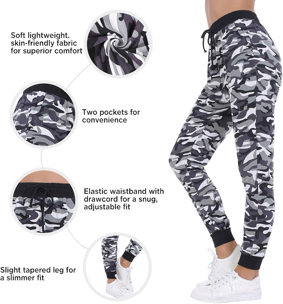 JTANIB Joggers Pants for Women, Active Lounge Drawstring Waist Yoga Sweatpants with Pockets at  Women’s Clothing store