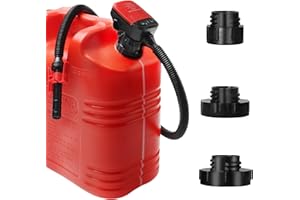 FUELIO Fuel Transfer Pump Battery Powered Gas Pump For 5 Gallon Gas Can: Automatict Shut-off Nozzle, 42 IN Long Hose, 3 Adapters for 4 Size Gasoline Tank