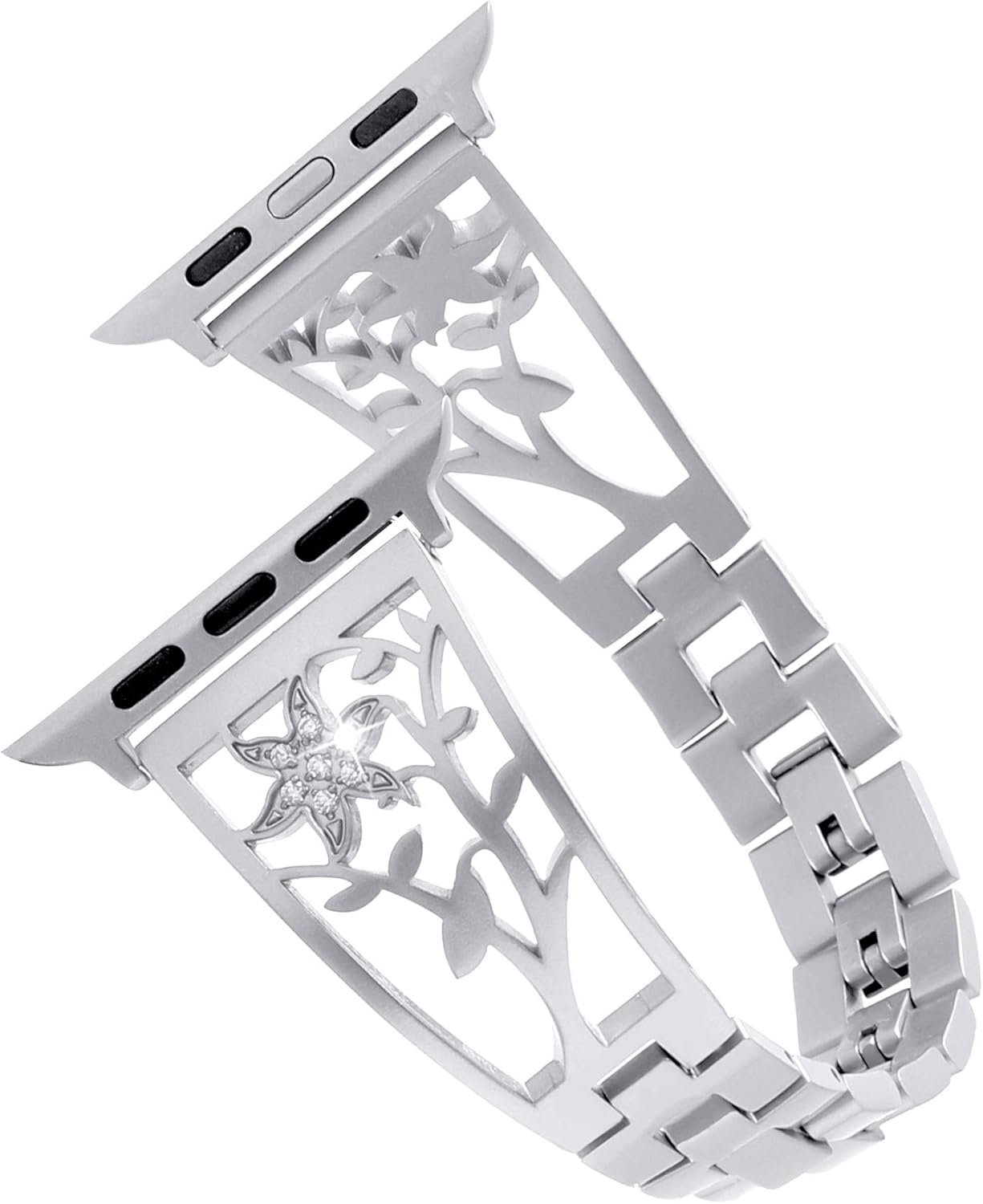 Compatible for Apple Watch Stainless Steel Band 38mm, 42mm Women Wristband Replacement for Apple Watch Series 5/4/3/2/1 Accessories Metal Bling Strap by YvY …