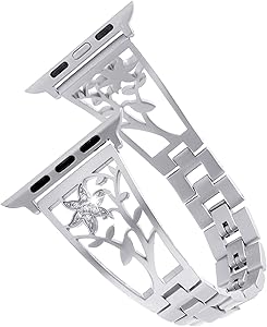 Compatible for Apple Watch Stainless Steel Band 38mm, 42mm Women Wristband Replacement for Apple Watch Series 5/4/3/2/1 Accessories Metal Bling Strap by YvY …