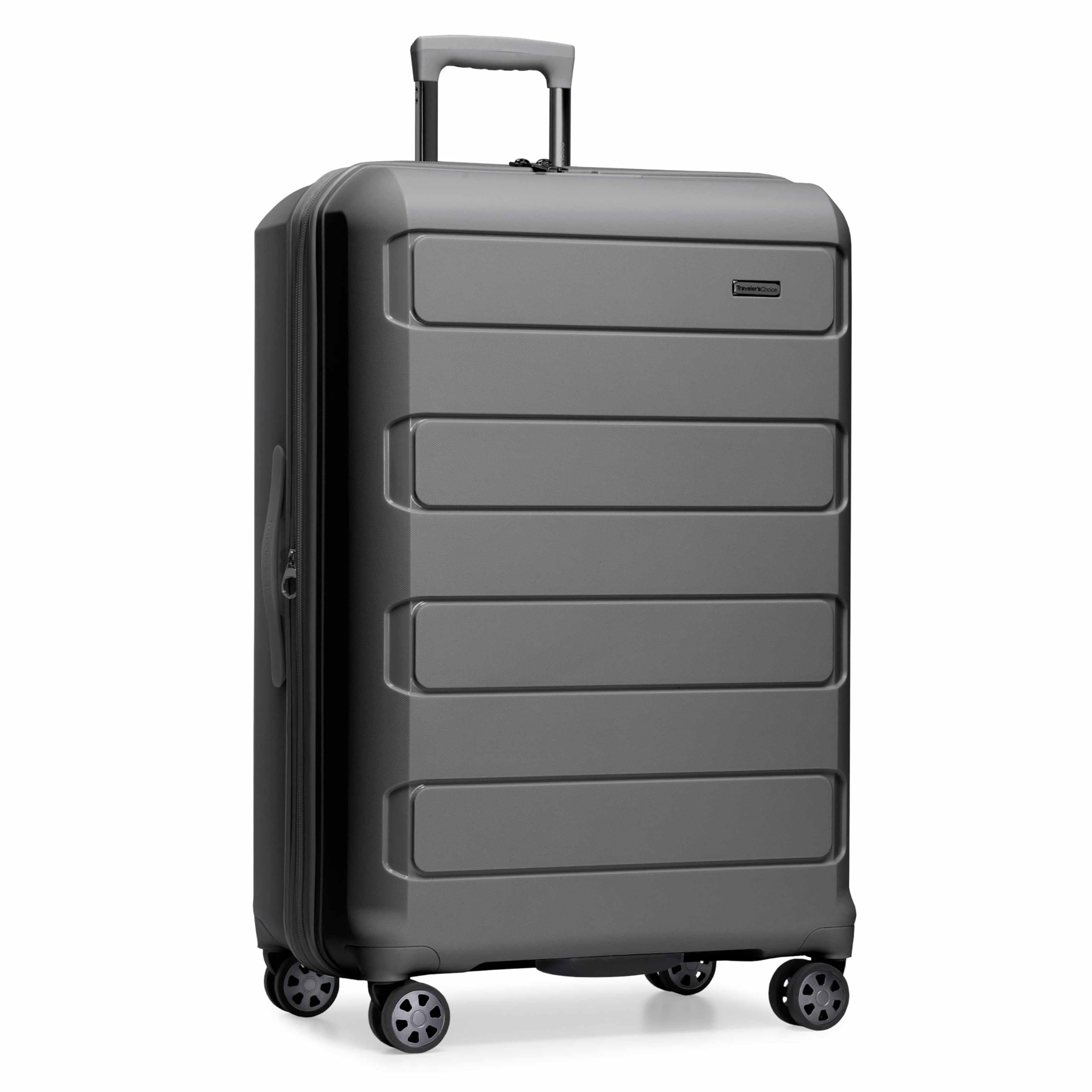 Traveler's Choice Pagosa Hardshell Expandable Luggage with Spinner Wheels, Gray, 30-Inch Large Image